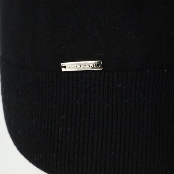 T Tahari Sweater Womens Large Black Cotton Knit Pullover 3/4 Sleeves Stretch - Picture 11 of 13